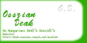 osszian deak business card